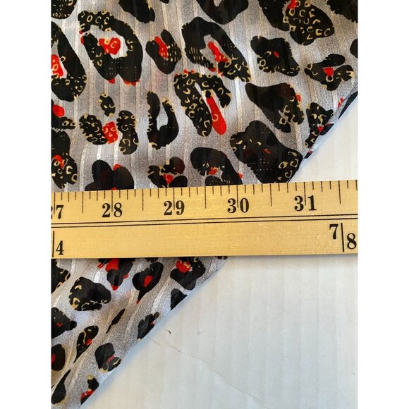 Womens Custom Made Red/Black Geometric Print Blouse with Petal Sleeves Size 22 - Picture 4 of 8